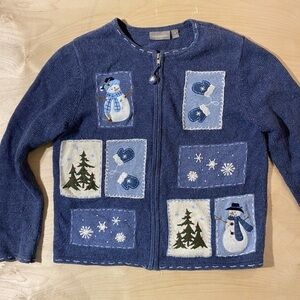 Croft & Barrow Zip Front Sweater Medium (HR)